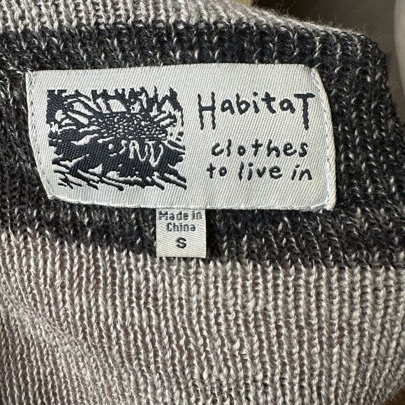 Habitat Linen Cotton Open Front Cardigan Jacket Small | Boho Striped Lagenlook - Picture 7 of 9